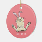 Cute bunny konbit cartoon illustration keramisch ornament (Links)