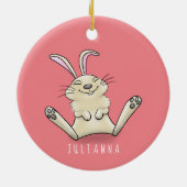 Cute bunny konbit cartoon illustration keramisch ornament (Achterkant)