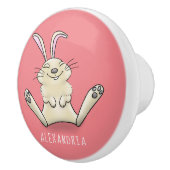 Cute bunny konbit cartoon illustration keramische knop (Rechts)