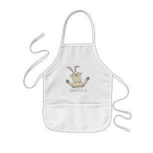 Cute bunny konbit cartoon illustration kinder schort