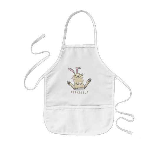 Cute bunny konbit cartoon illustration kinder schort (Voorkant)