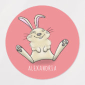 Cute bunny konbit cartoon illustration labels (Design 2)