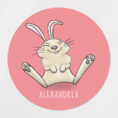 Cute bunny konbit cartoon illustration labels (Design 1)