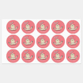 Cute bunny konbit cartoon illustration labels (Vel)