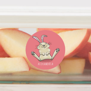 Cute bunny konbit cartoon illustration labels