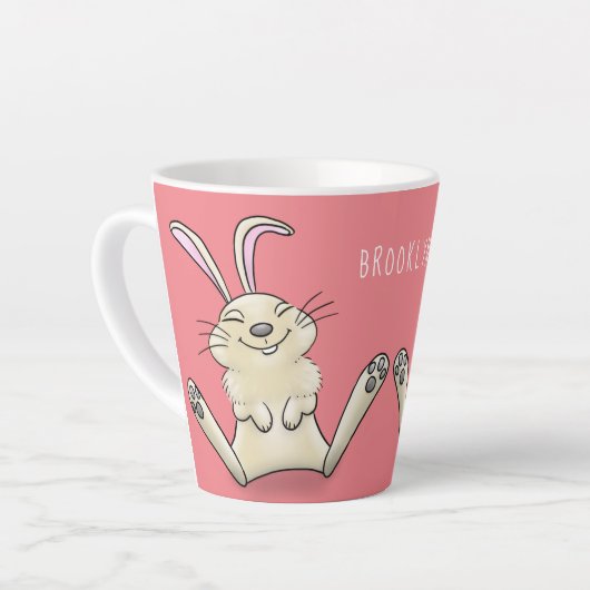Cute bunny konbit cartoon illustration latte mok (Linkerhoek)