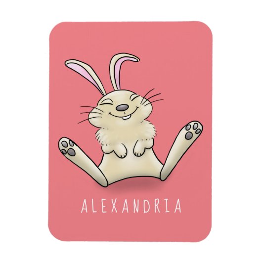 Cute bunny konbit cartoon illustration magneet (Verticaal)