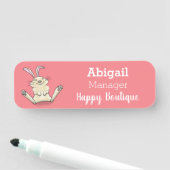 Cute bunny konbit cartoon illustration naamplaatje (In situ)