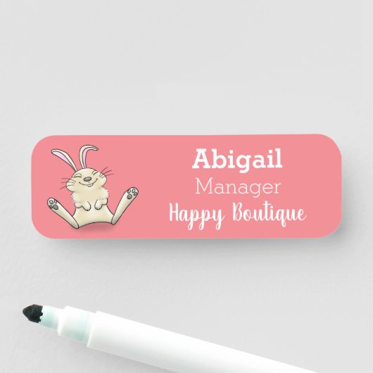Cute bunny konbit cartoon illustration naamplaatje (In situ)