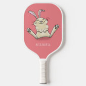 Cute bunny konbit cartoon illustration pickleball paddle (Voorkant)