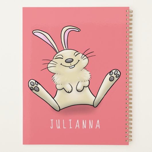 Cute bunny konbit cartoon illustration planner (Achterkant)