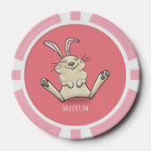 Cute bunny konbit cartoon illustration poker chips (Voorkant)