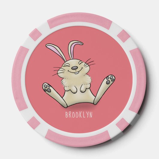 Cute bunny konbit cartoon illustration poker chips (Achterkant)