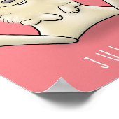 Cute bunny konbit cartoon illustration poster (Hoek)