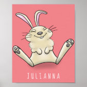 Cute bunny konbit cartoon illustration poster (Voorkant)