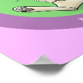 Cute bunny konbit cartoon illustration poster (Hoek)