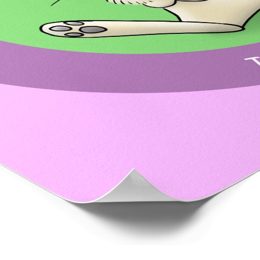 Cute bunny konbit cartoon illustration poster (Hoek)