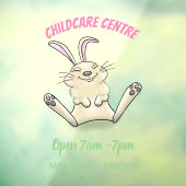 Cute bunny konbit cartoon illustration raamsticker (Vel 3)