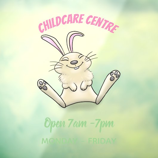 Cute bunny konbit cartoon illustration raamsticker (Vel 3)