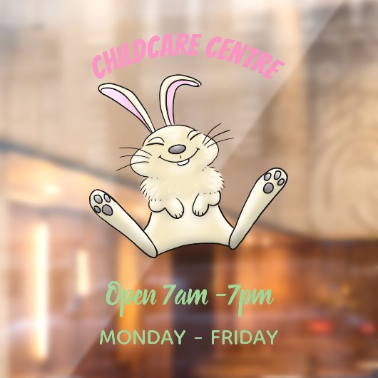 Cute bunny konbit cartoon illustration raamsticker (Vel 2)