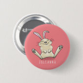 Cute bunny konbit cartoon illustration ronde button 5,7 cm (Voorkant /achterkant)