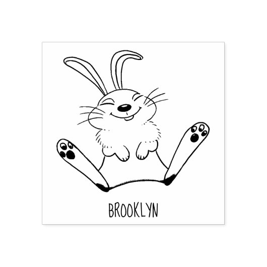 Cute bunny konbit cartoon illustration rubberstempel (Afrduk)