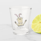 Cute bunny konbit cartoon illustration shot glas (Voorkant)