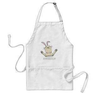 Cute bunny konbit cartoon illustration standaard schort