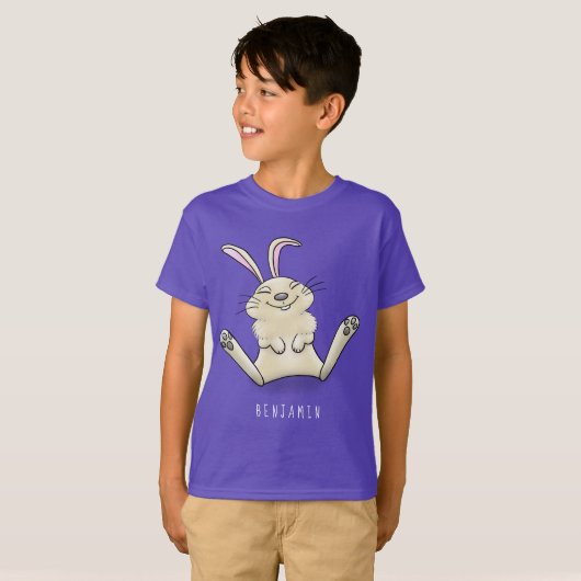 Cute bunny konbit cartoon illustration t-shirt (Voorkant volledig)