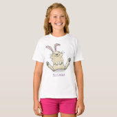 Cute bunny konbit cartoon illustration t-shirt (Voorkant volledig)