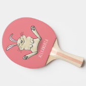 Cute bunny konbit cartoon illustration tafeltennisbatje (Zijkant)