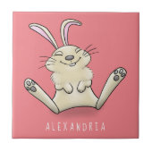 Cute bunny konbit cartoon illustration tegeltje (Voorkant)