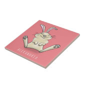 Cute bunny konbit cartoon illustration tegeltje (Zijkant)