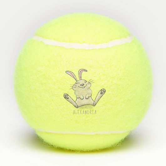 Cute bunny konbit cartoon illustration tennisballen (Achterkant)