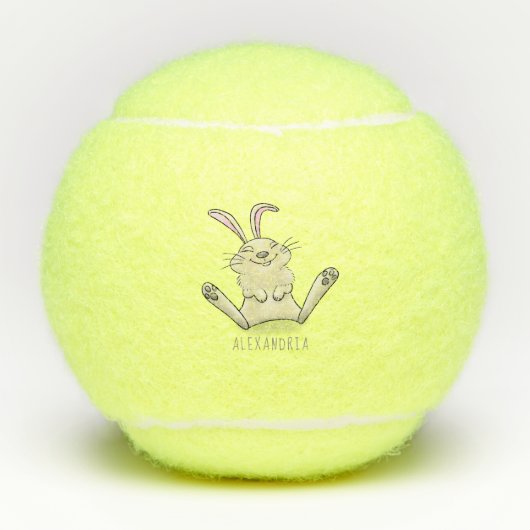 Cute bunny konbit cartoon illustration tennisballen (Voorkant)