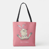 Cute bunny konbit cartoon illustration tote bag (Achterkant)