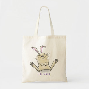 Cute bunny konbit cartoon illustration tote bag