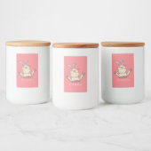 Cute bunny konbit cartoon illustration voedselcontainer etiket (Flessen)