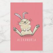 Cute bunny konbit cartoon illustration voedselcontainer etiket (Enkel label)