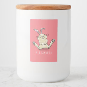 Cute bunny konbit cartoon illustration voedselcontainer etiket