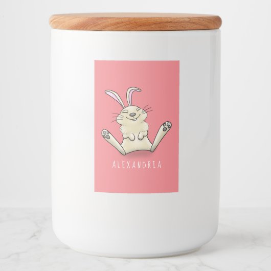 Cute bunny konbit cartoon illustration voedselcontainer etiket (Voorkant)