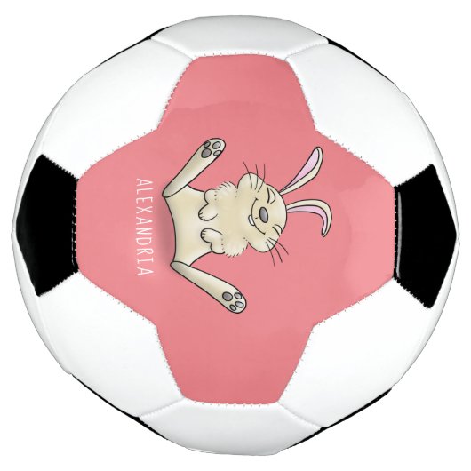 Cute bunny konbit cartoon illustration voetbal (Gedraaid)