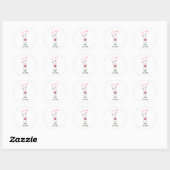 Cute Bunny konbit Favor Gift Mailing Custom Ronde Sticker (Vel)