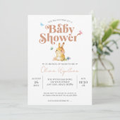 Cute Bunny Konijn Baby Shower Neutraal Kaart (Staand voorkant)