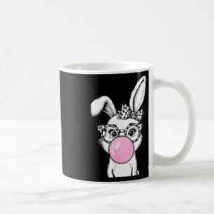 Cute Bunny Konijn Gezicht Luipaard Boog Sungles Pa Koffiemok