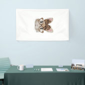 Cute Bunny Konijn Gezicht Luipaard Coquette Bril Spandoek (Beurs)