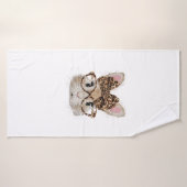 Cute Bunny Konijn Gezicht Luipaard Coquette Strik  Badhanddoek (Badhanddoek)