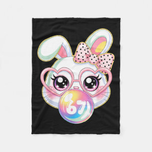 Cute Bunny Konijn Gezicht Voor Vrouwen Meisjes Kin Fleece Deken