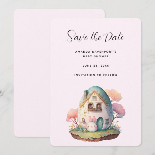 Cute Bunny Konijn Japanse Kawaii Stijl Save The Date (Voorkant / Achterkant)
