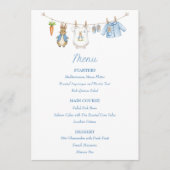 Cute Bunny Konijn Jongens Waslijn Baby Shower Menu (Voorkant)